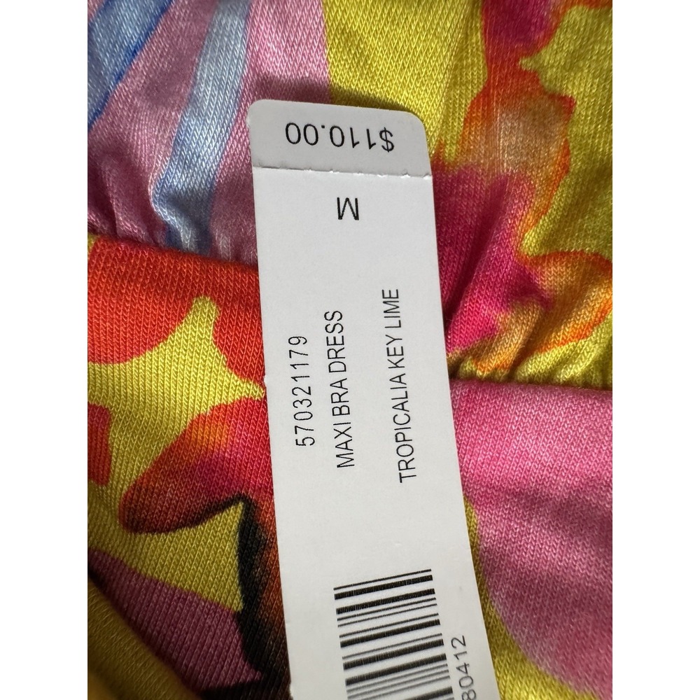 Soma WKND Medium Soft Jersey Maxi Dress Built-In Bra Yellow Tropical NWT $110 - Picture 8 of 10